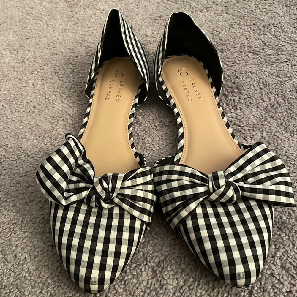 Lauren Conrad Black Gingham Flats